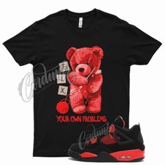 Black FIX T Shirt for Air J1 4 Red Thunder Gym Varsity Iconic 1 14