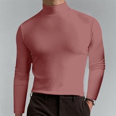 Men’s Turtleneck Slim Fit Basic Tops Lightweight Pullover Long Sleeve T Shirt