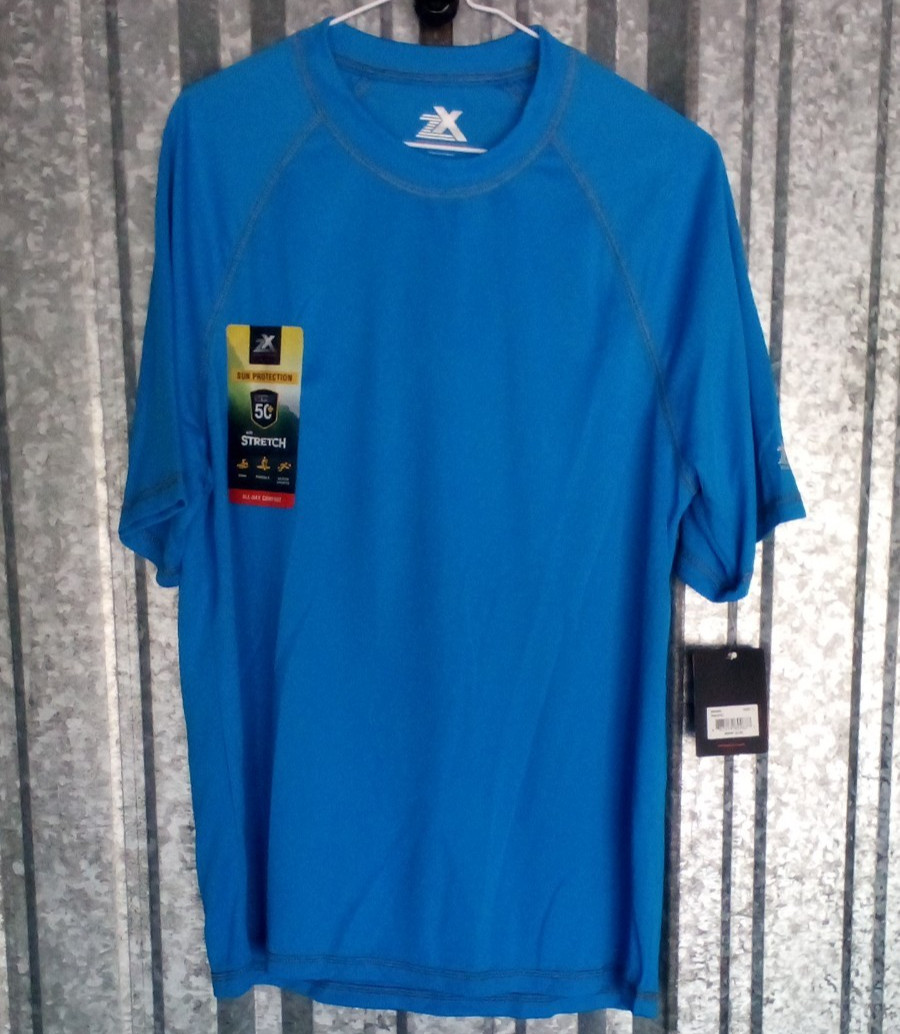 Zeroxposur T-Shirt Mens L Blue UPF50+ Sun Protection Stretch Rash Guard New gallery