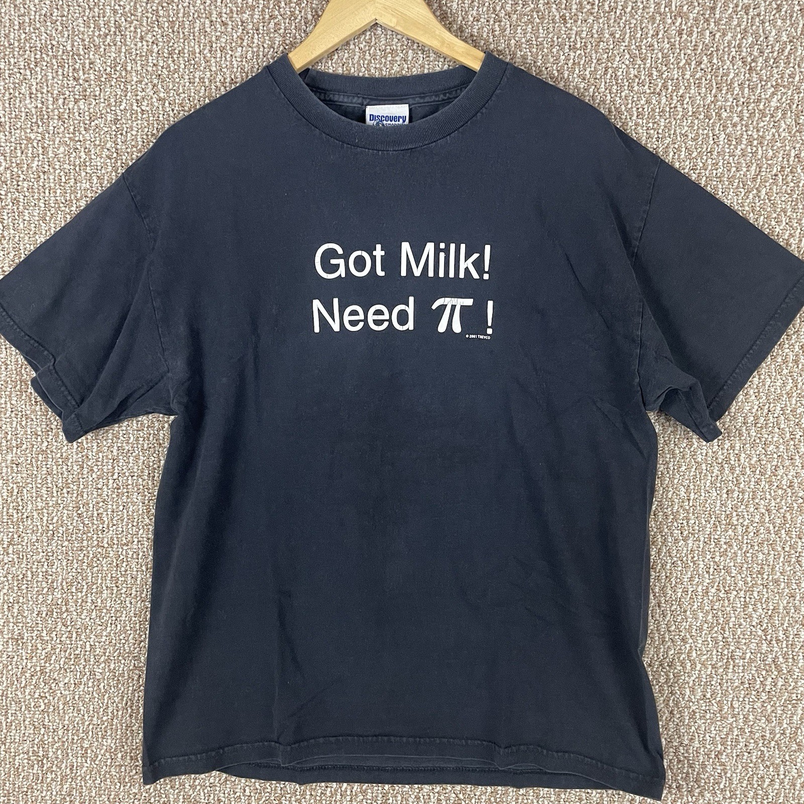 Vintage Shirt Mens L Black Y2K Discovery Channel Promo Tee Got Milk Pi Y2K T109