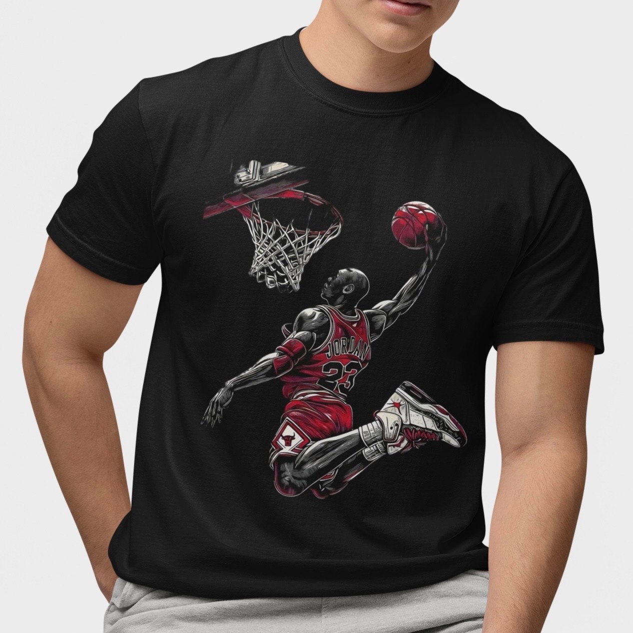 Retro Jordan 23 Basketball Dunk T-Shirt Vintage Air Sports Tee Streetwear Gift gallery