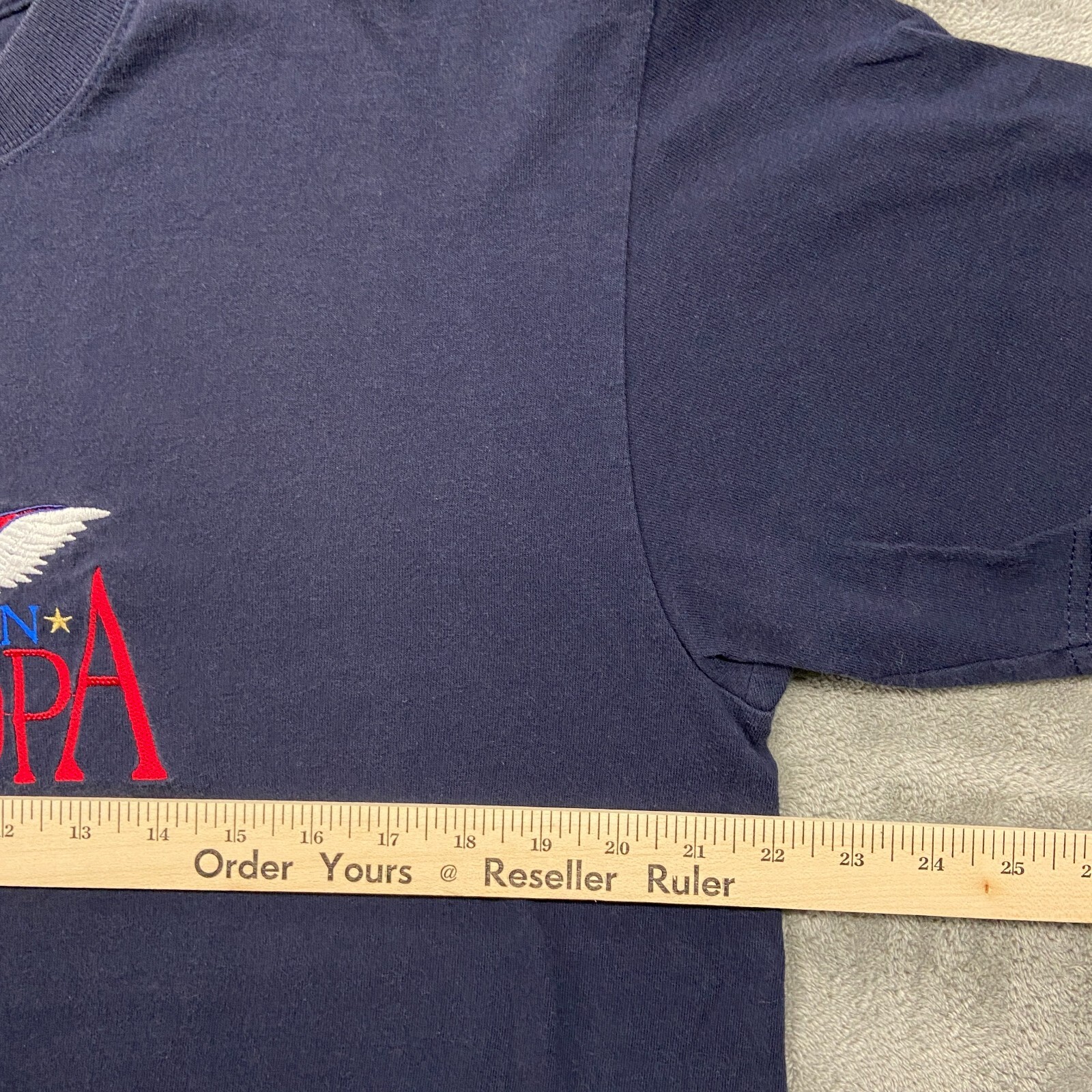 Vintage MC Sports Shirt Men's Large Blue Made In USA Retro Grandpacore 80s 90s gallery