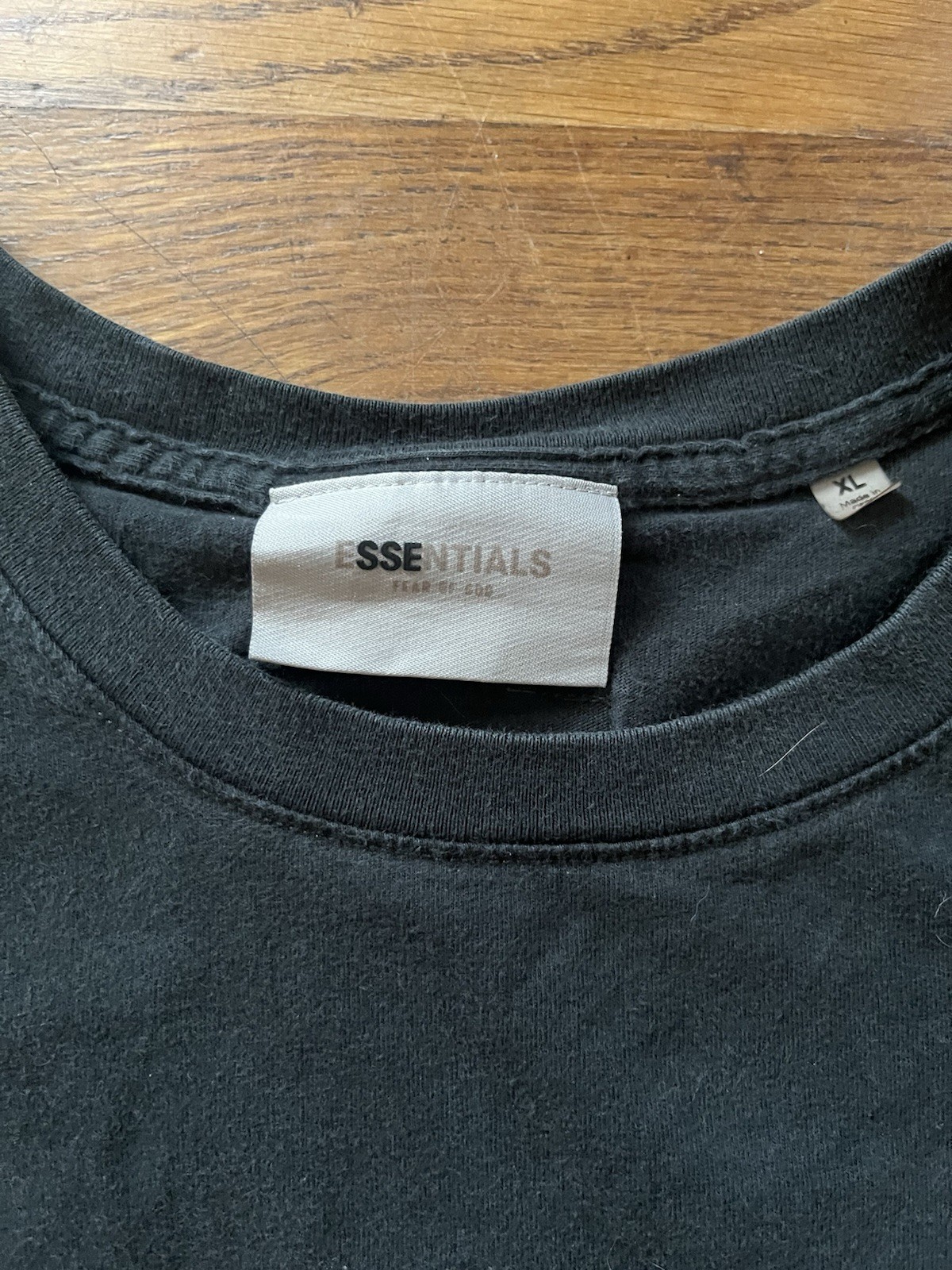 Essentials Fear of God ESSENTIALS Men's XL Black Logo Crew Neck Short Sleeve Tee gallery