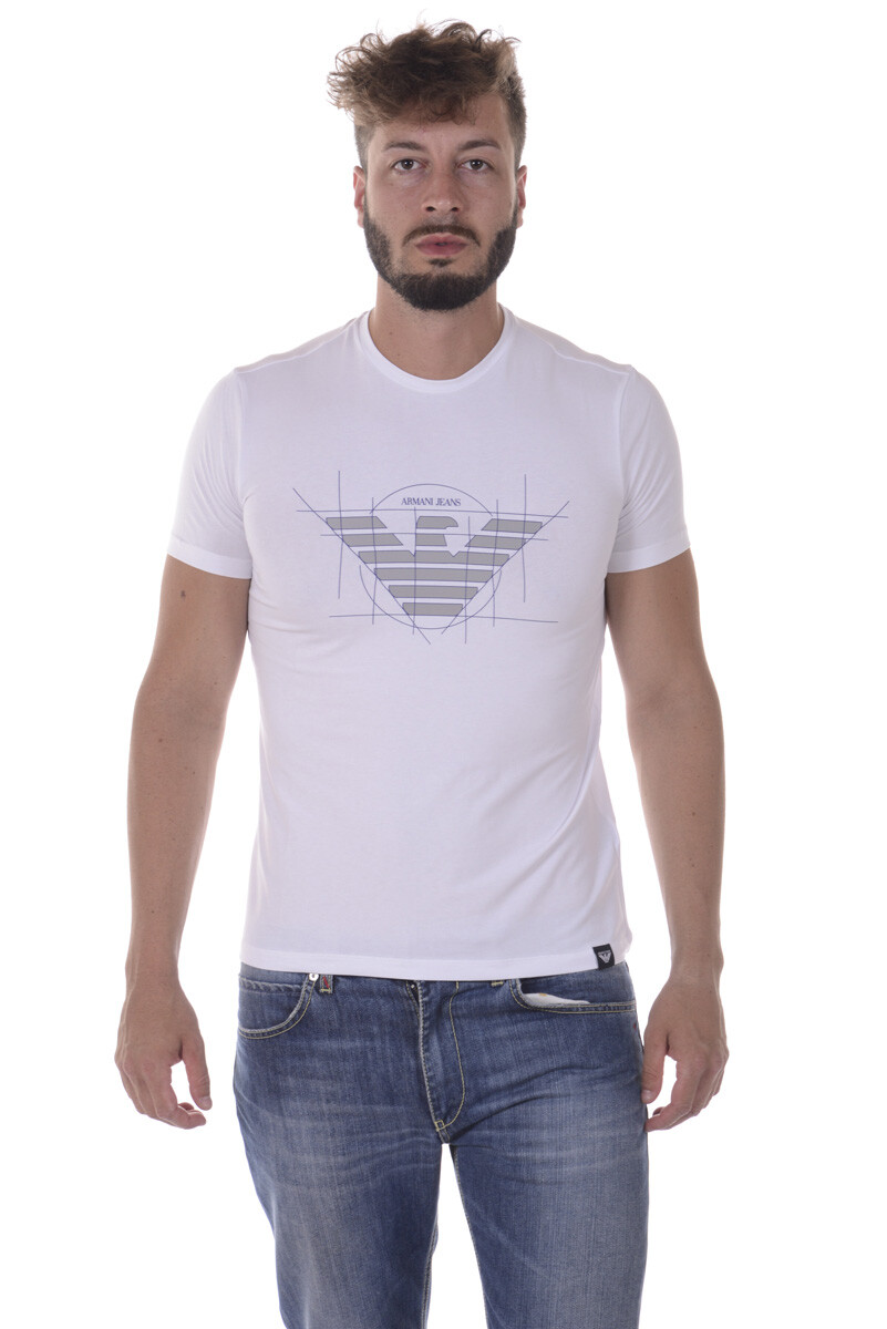 Armani Jeans AJ T-Shirt Sweatshirt Man White 6Y6T126J0AZ 1100 Sz M MAKE OFFER