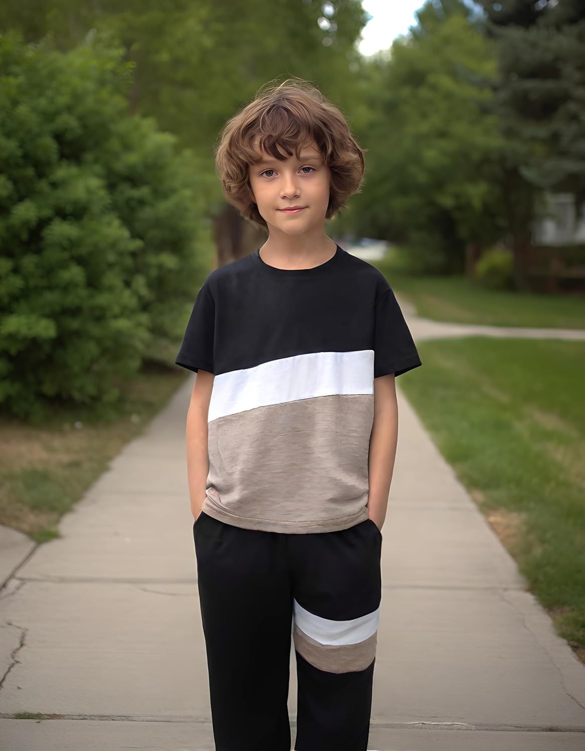 Boys Clothes Size 4-13 Years Short Sleeve T-Shirt & Pants 2-Piece Set Casual Boy gallery