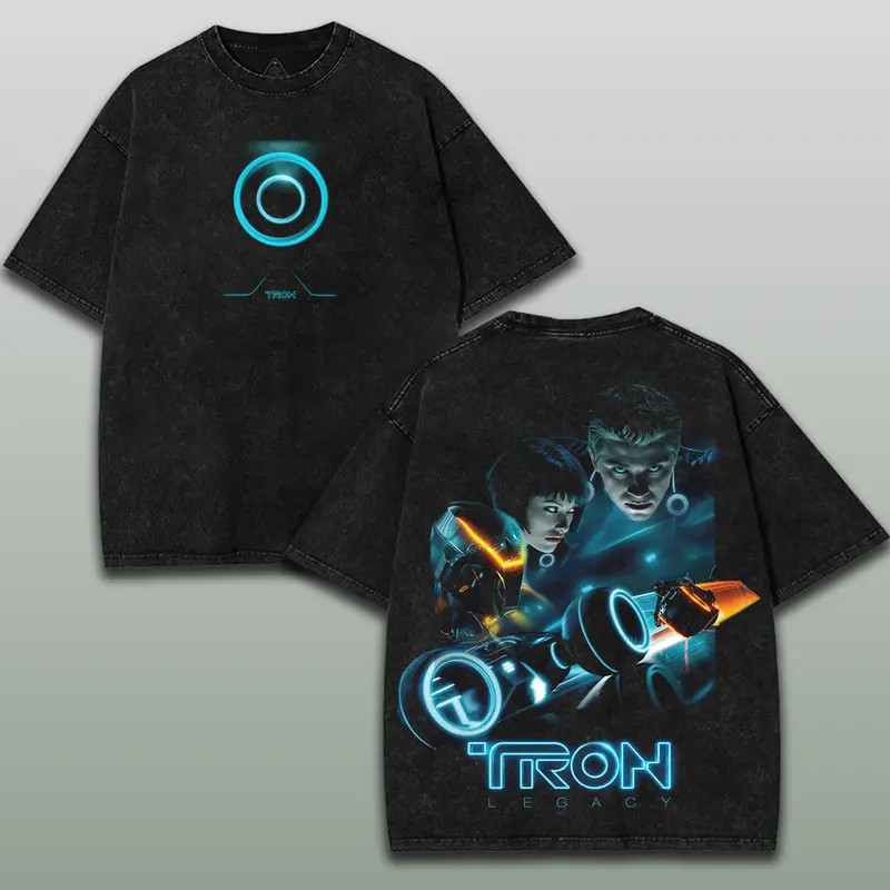 Tron Legacy Sci-Fi Streetwear Tee Double Printed Graphic Tee Streetwear T-Shirt gallery