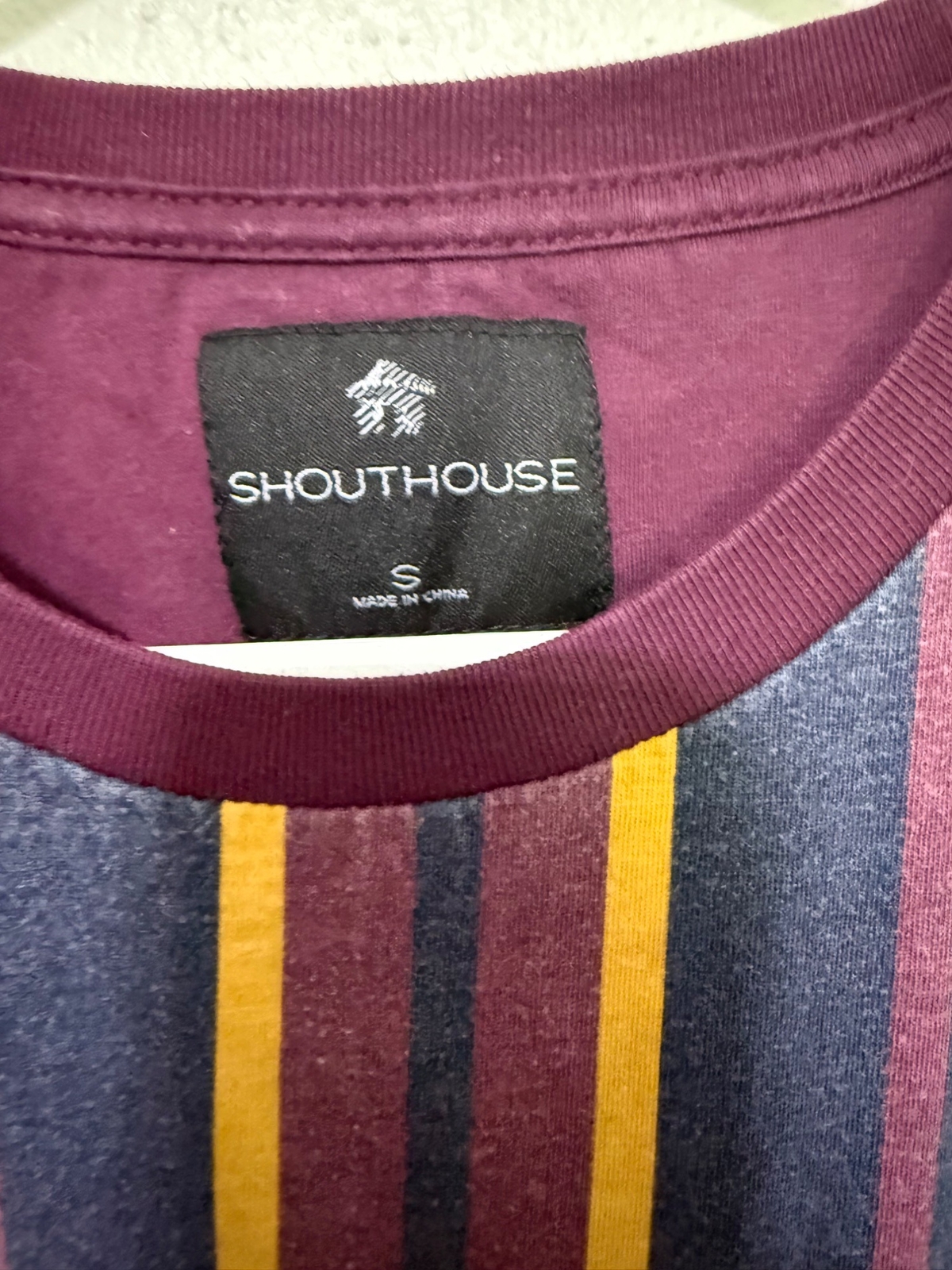 Shouthouse Tee Tshirt Purple Navy Gold Stripe with Brooklyn Mens S gallery