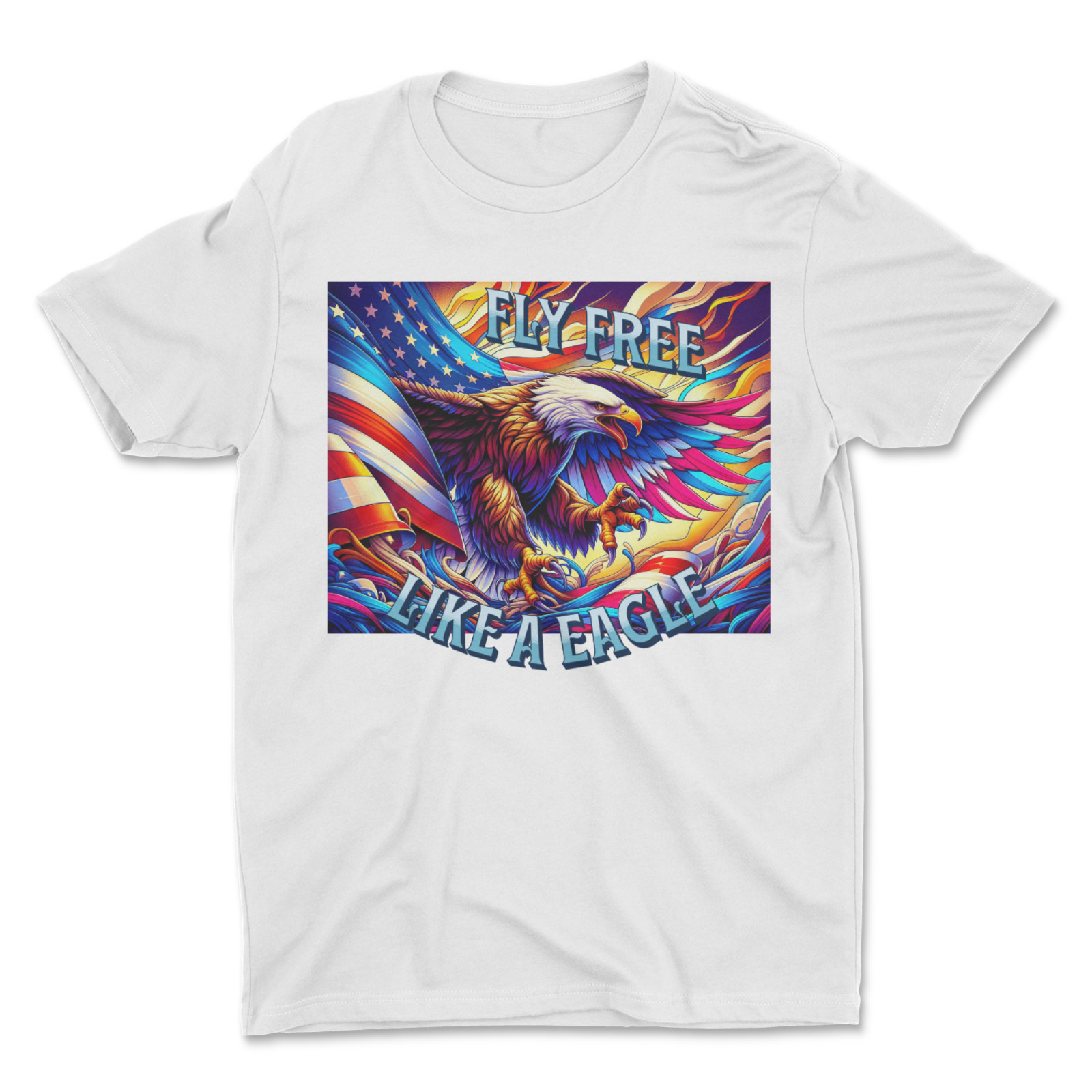 Custom T-Shirt,Fly Free,eagle Dtf Print On Next Level T-Shirt unisex Soft Cotton gallery