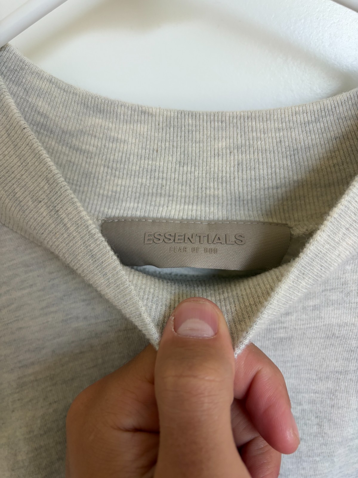 Fear of God Essentials Long-Sleeve Tee 'Light Oatmeal' Size: S (Used) gallery