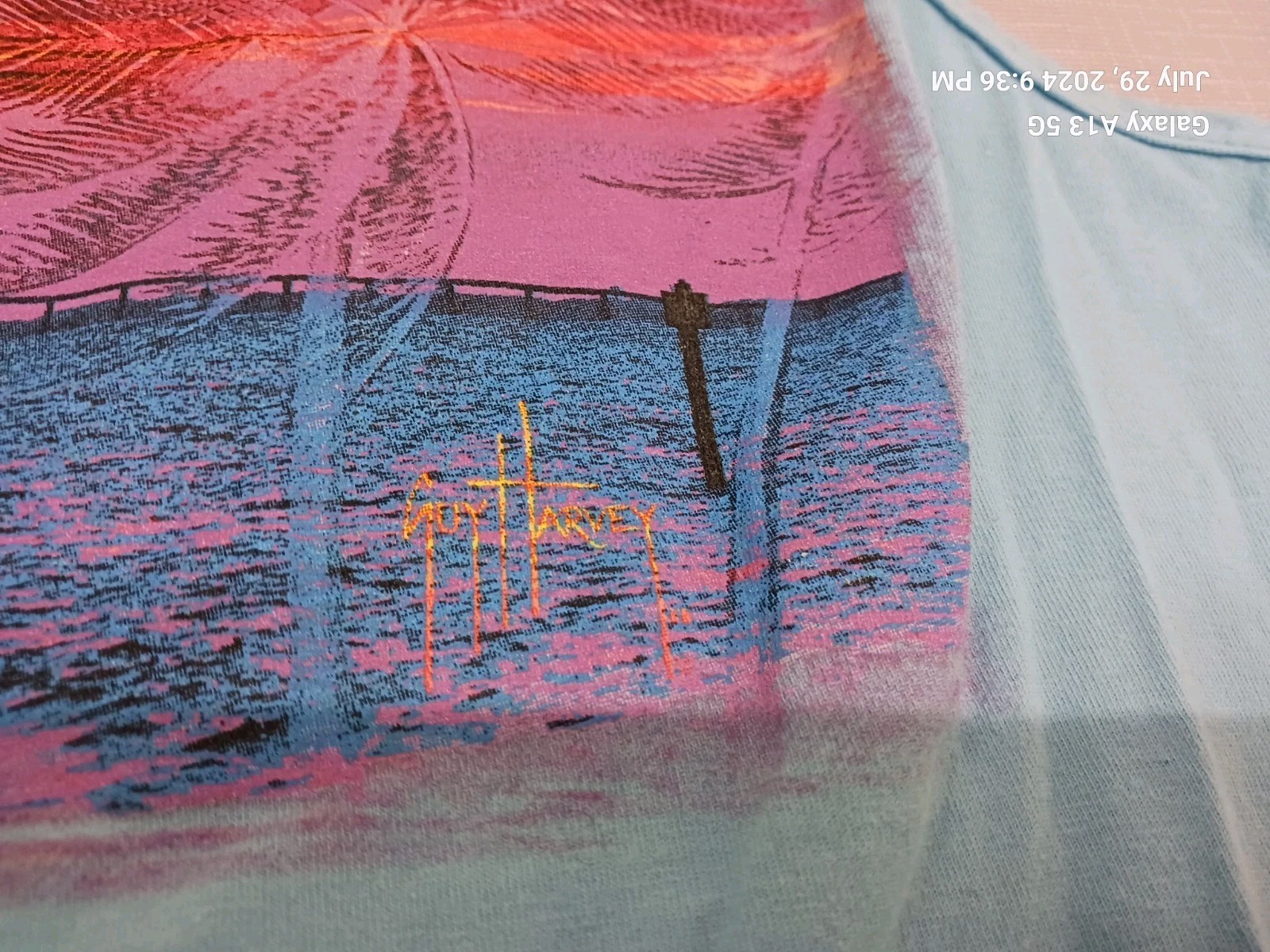Guy Harvey T-shirt Tank Top Tropical Sunset Print Size S gallery