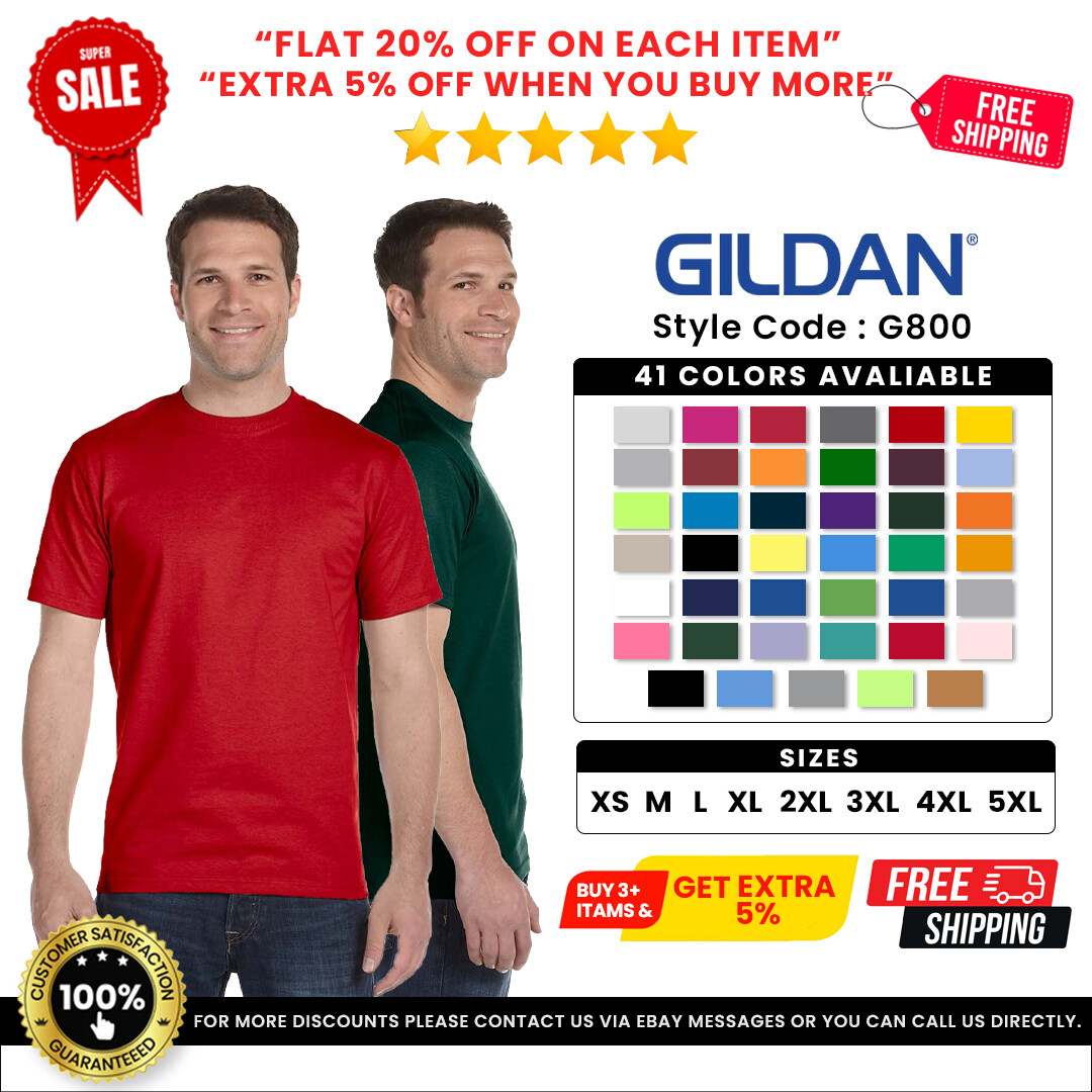 Gildan G800 Mens Cotton/Polyester Knit DryBlend Tee Short Sleeve Plain T-Shirt gallery