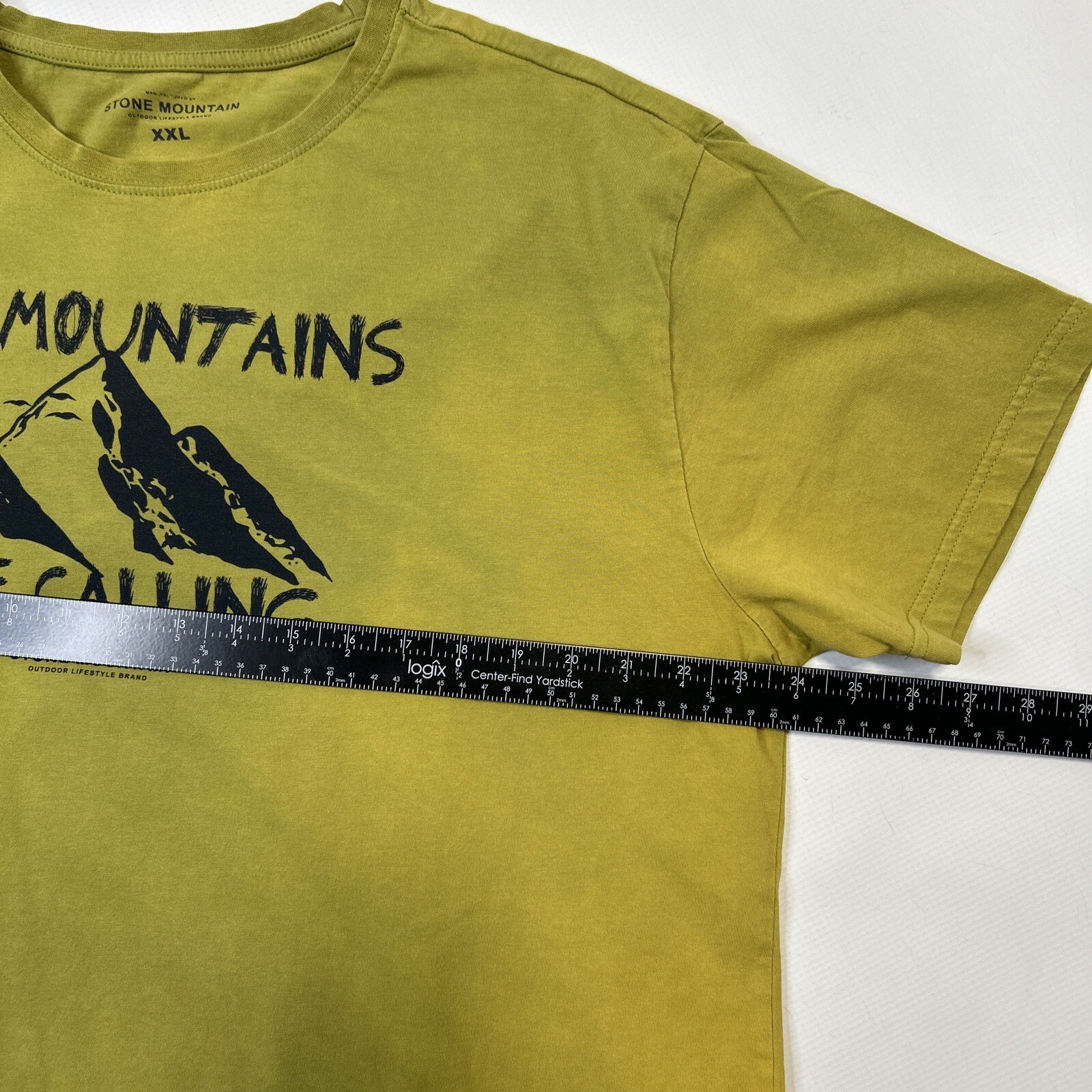 Stone Mountain Outdoor Lifestyle T-Shirt Men’s XXL Logo Graphic Olive Tye Dye gallery