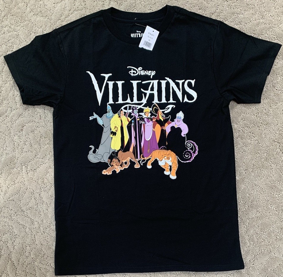Disney Villains T-Shirt Adult M – Black Graphic Tee – Official Movie Logo – NWT