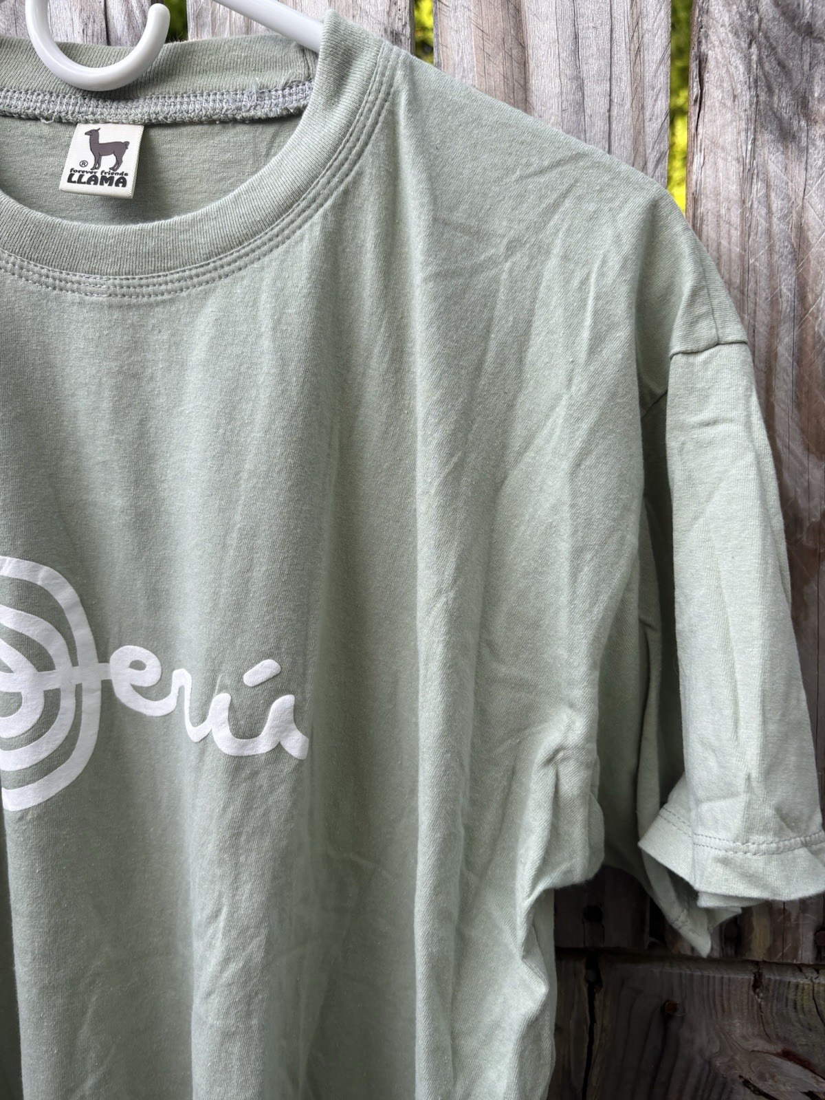 Forever Friends Llama Green Peru T-shirt Mens See Measurement No Tag gallery