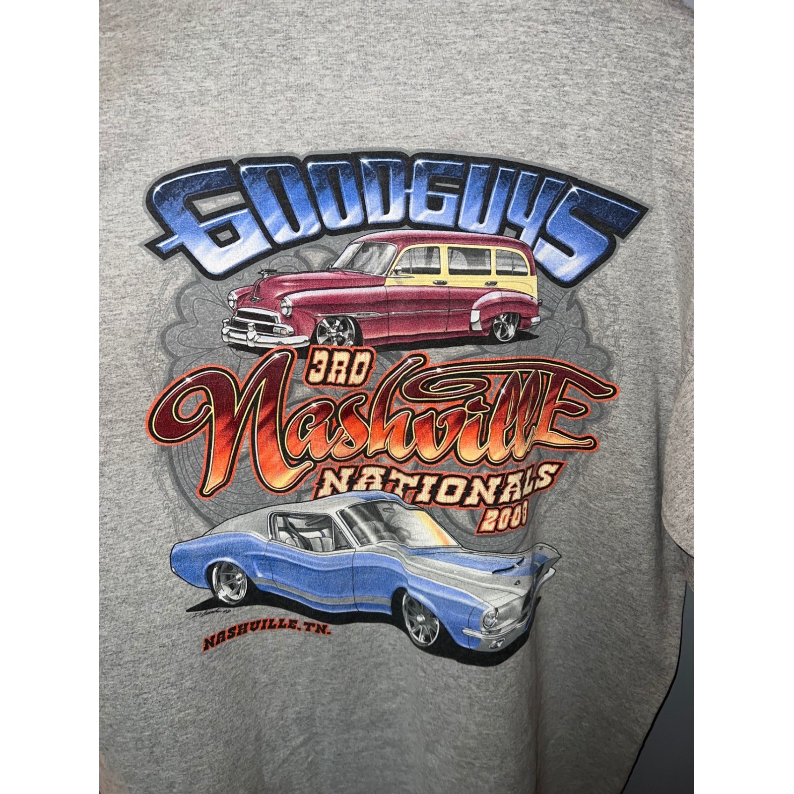 2008 Goodguys Nashville Nationals Car Show Henley Shirt Gray XL Anvil gallery