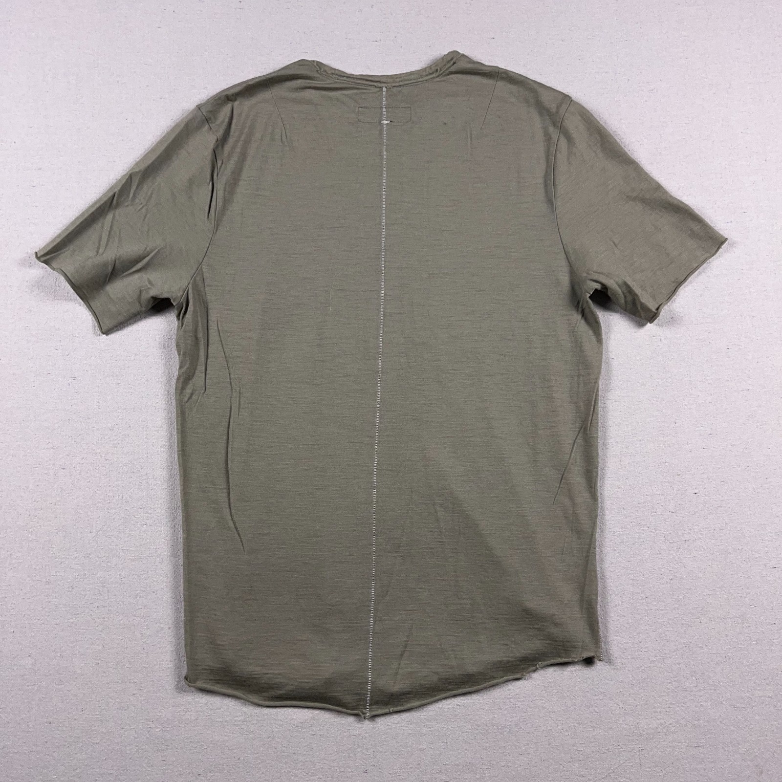 Rag & Bone T Shirt Mens Large 0 Wool Olive Green Raw Hems gallery