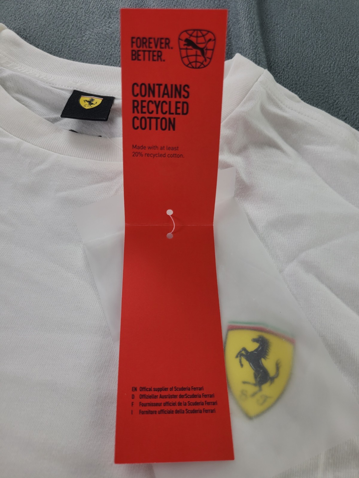 PUMA Scuderia Ferrari F1 Racing Graphic White T-Shirt Men's Size Medium NWT gallery