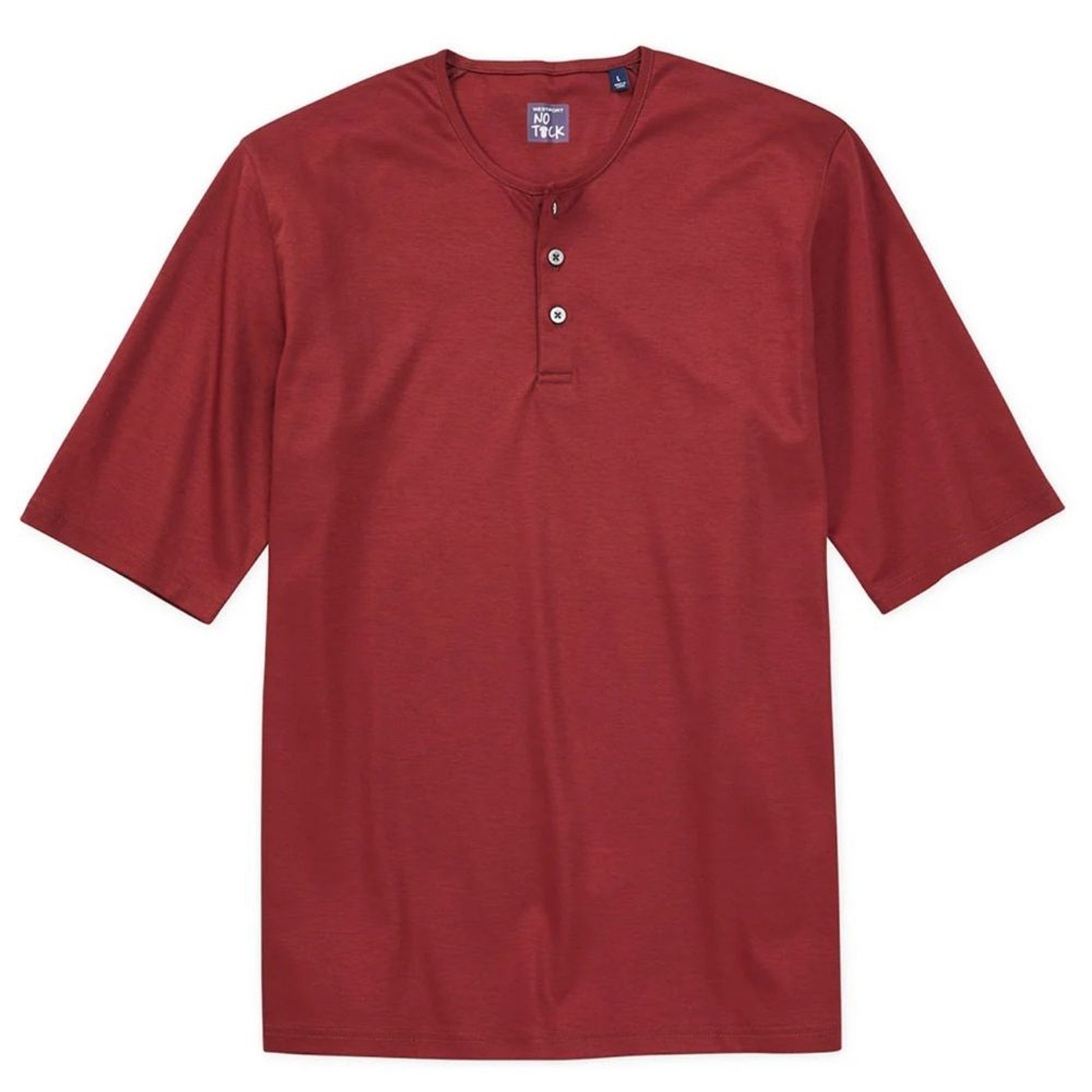 Westport NWT Men’s No-Tuck LustreTech Stretch Cotton Short Sleeve Henley Shirt