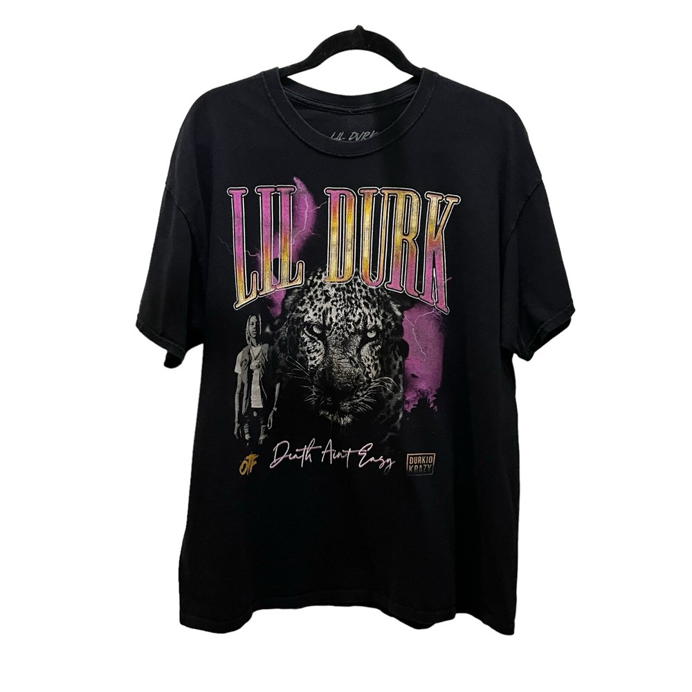 Lil Durk Death Aint Easy OTF Chicago Drill Rap Graphic T Shirt Mens Size XL