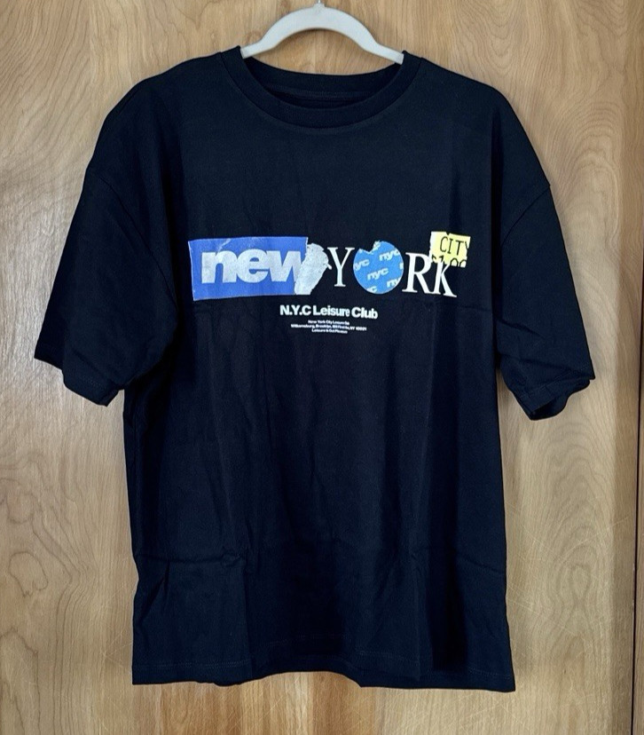 Asos Design Men’s Oversized T-Shirt New York City Graphic Navy Size S NEW