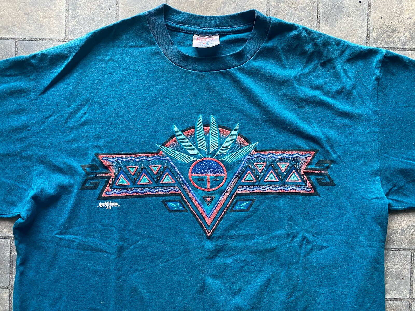 Vintage HEF-T By Teejays Single Stitch T Shirt Mens XL Blue 1992 Nathan Richards gallery