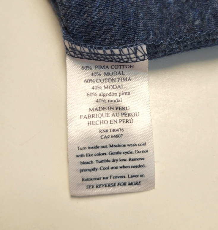 $98 New FAHERTY Cloud Cotton HENLEY T-Shirt Men's XXL 2XL Baltic Navy Blue L/S gallery