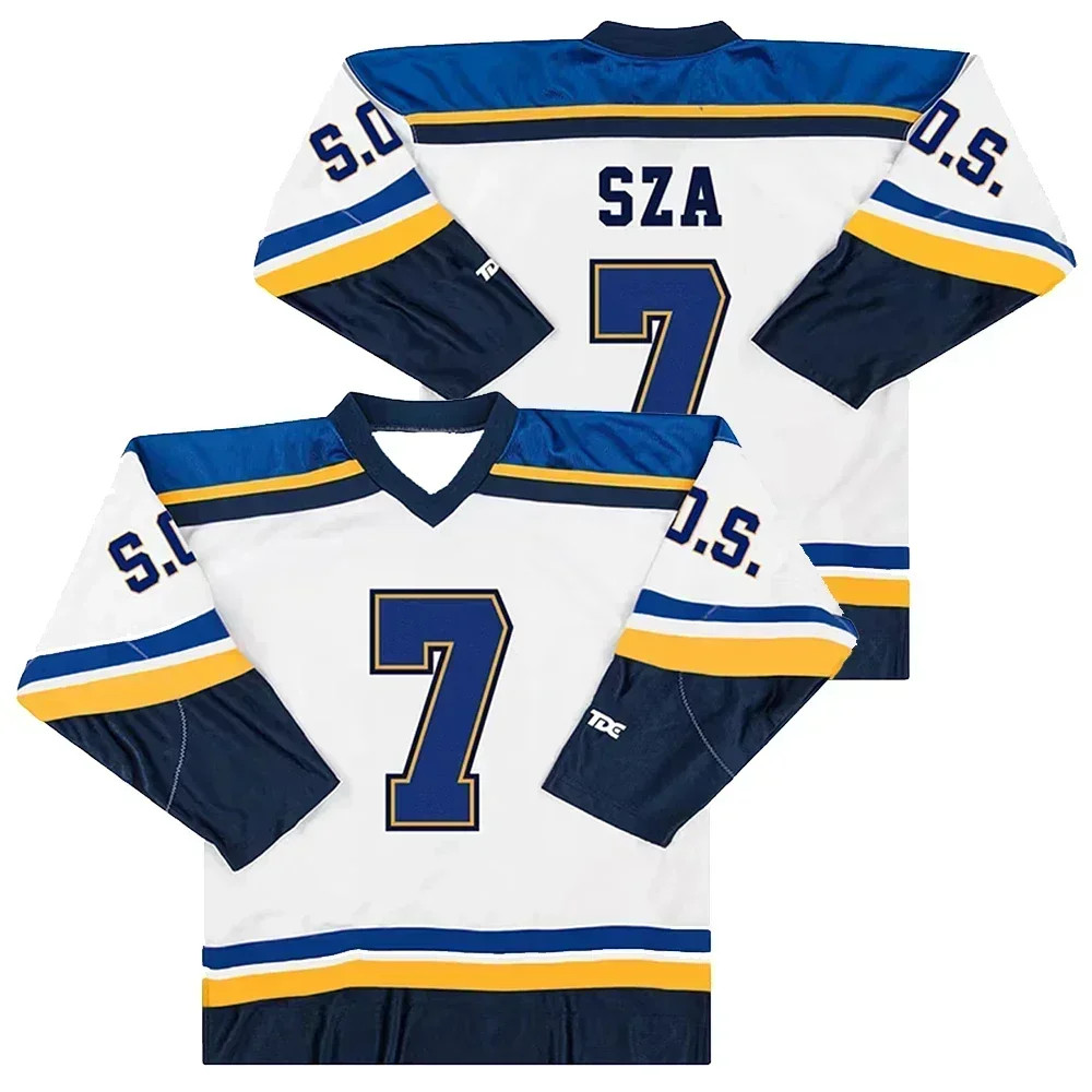 SZA SOS Blind Graphic Hockey Jersey Number 7 Long Sleeve Streetwear Unisex S-4XL gallery