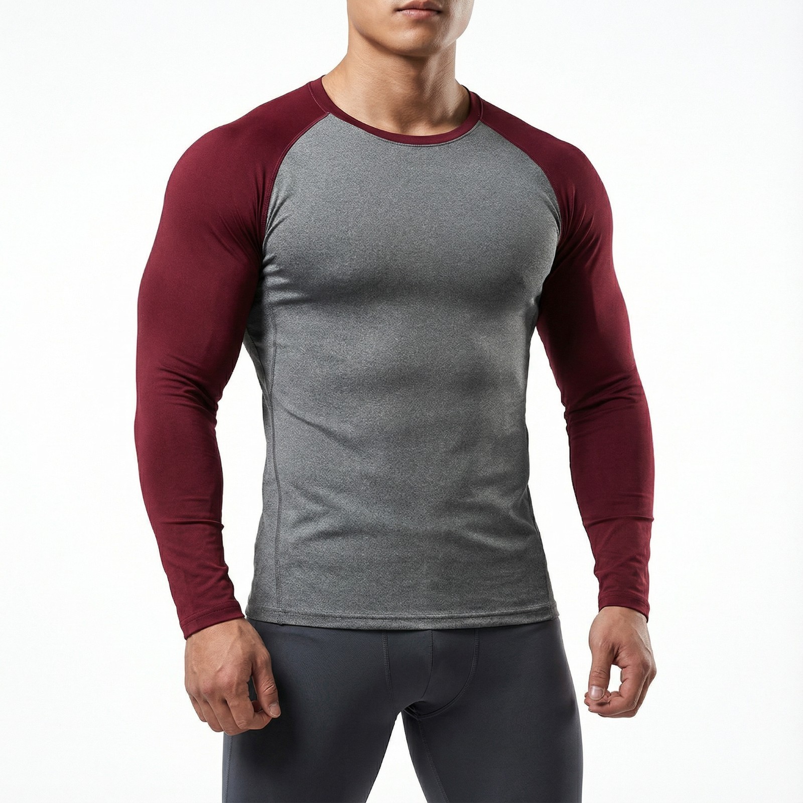 4 Colors Athletic Long Sleeve Compression Shirts Dry Fit Sports Gym Shirts gallery