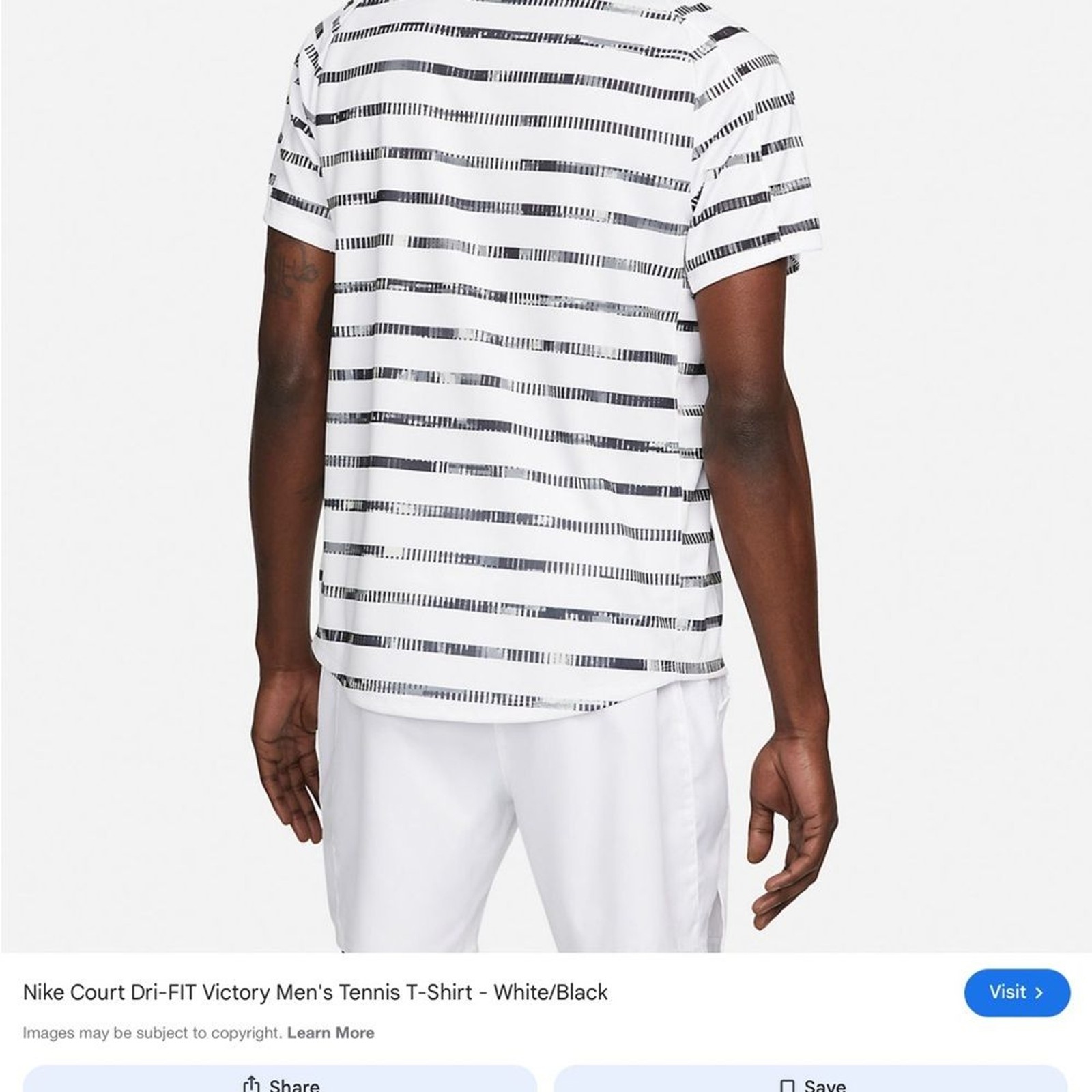 Nike Men's White and Black Striped Short Sleeve Tee gallery