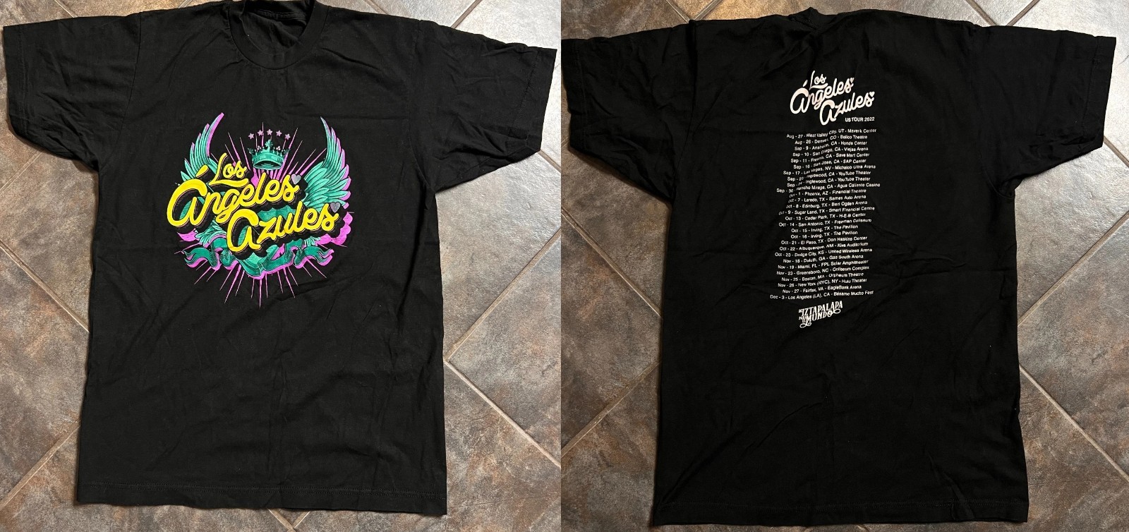 Los Angeles Azules US Tour 2022 Shirt Black Color Full Size Unisex KK2702