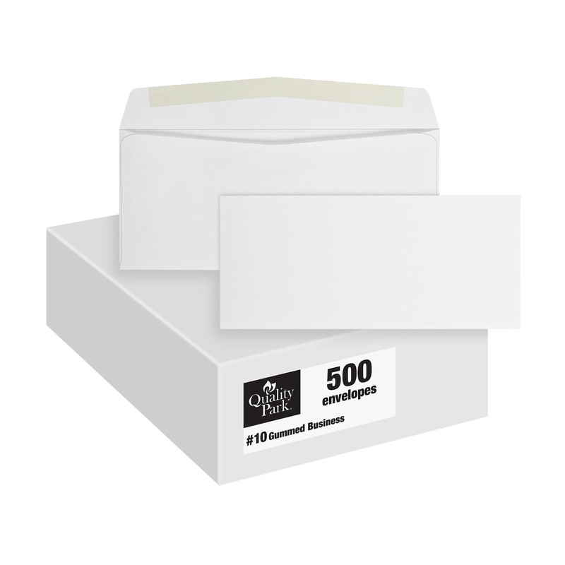 Quality Park 10 Envelopes Letter Size White Mailing Envelopes 4-1/8X9-1/2 Inch