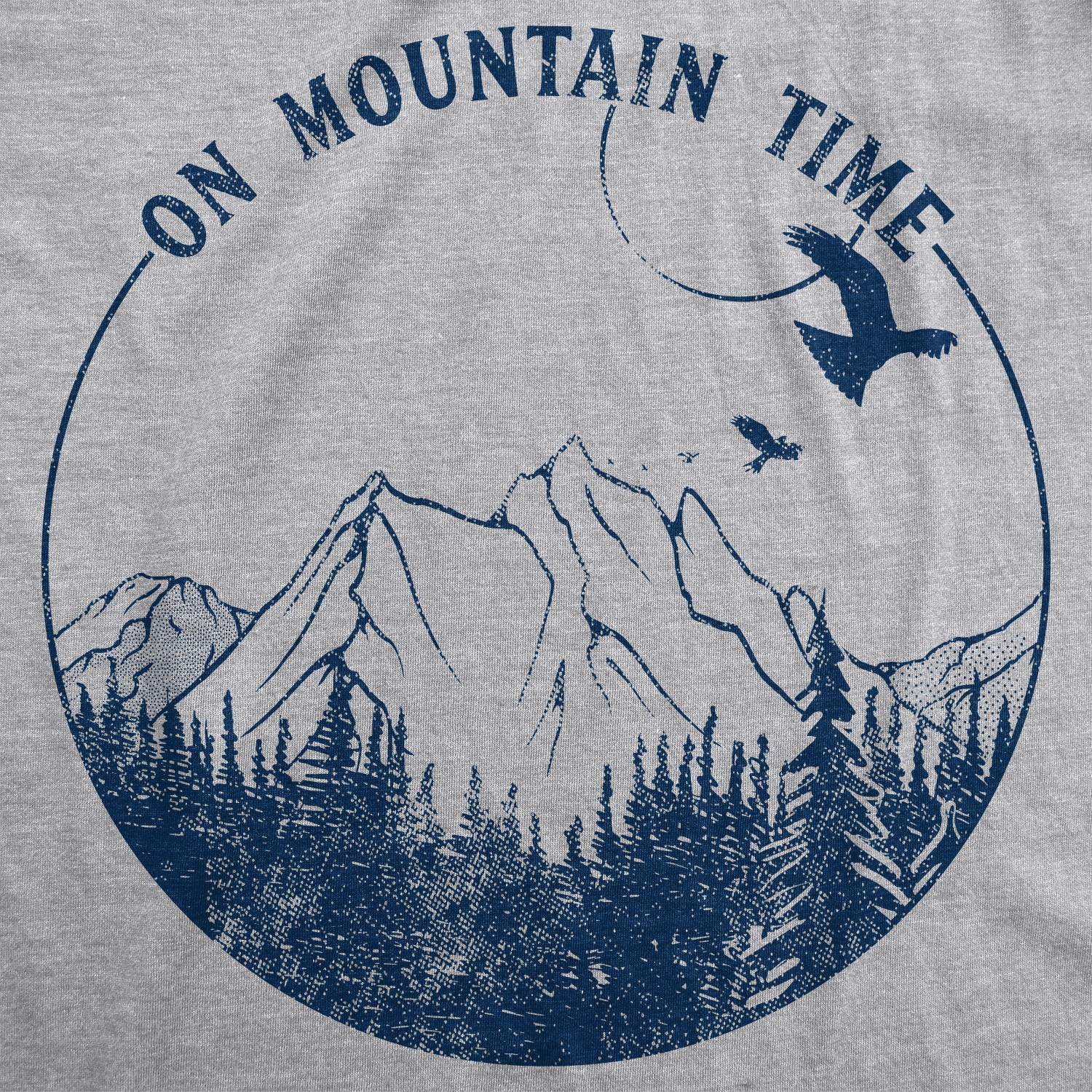 Mens On Mountain Time T shirt Cute Hiking Camping Gift Happy Camper Tee for Guys gallery