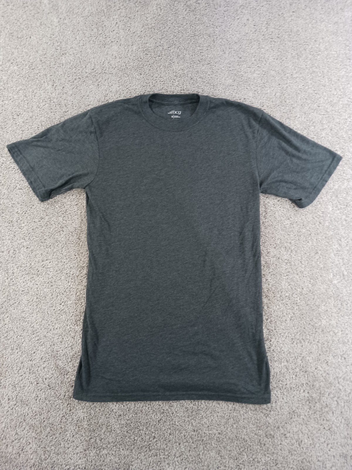 BCG Small Mens Short Sleeve T-Shirt Gray Cotton Blend Crew Neck