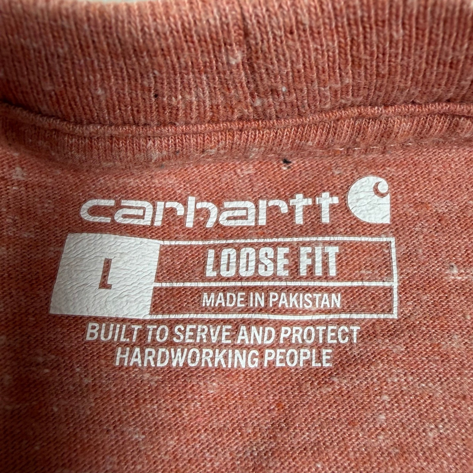 Carhartt K87 Mens Loose Fit Pocket T-Shirt Coral Heather Pink Large K87-P17 gallery