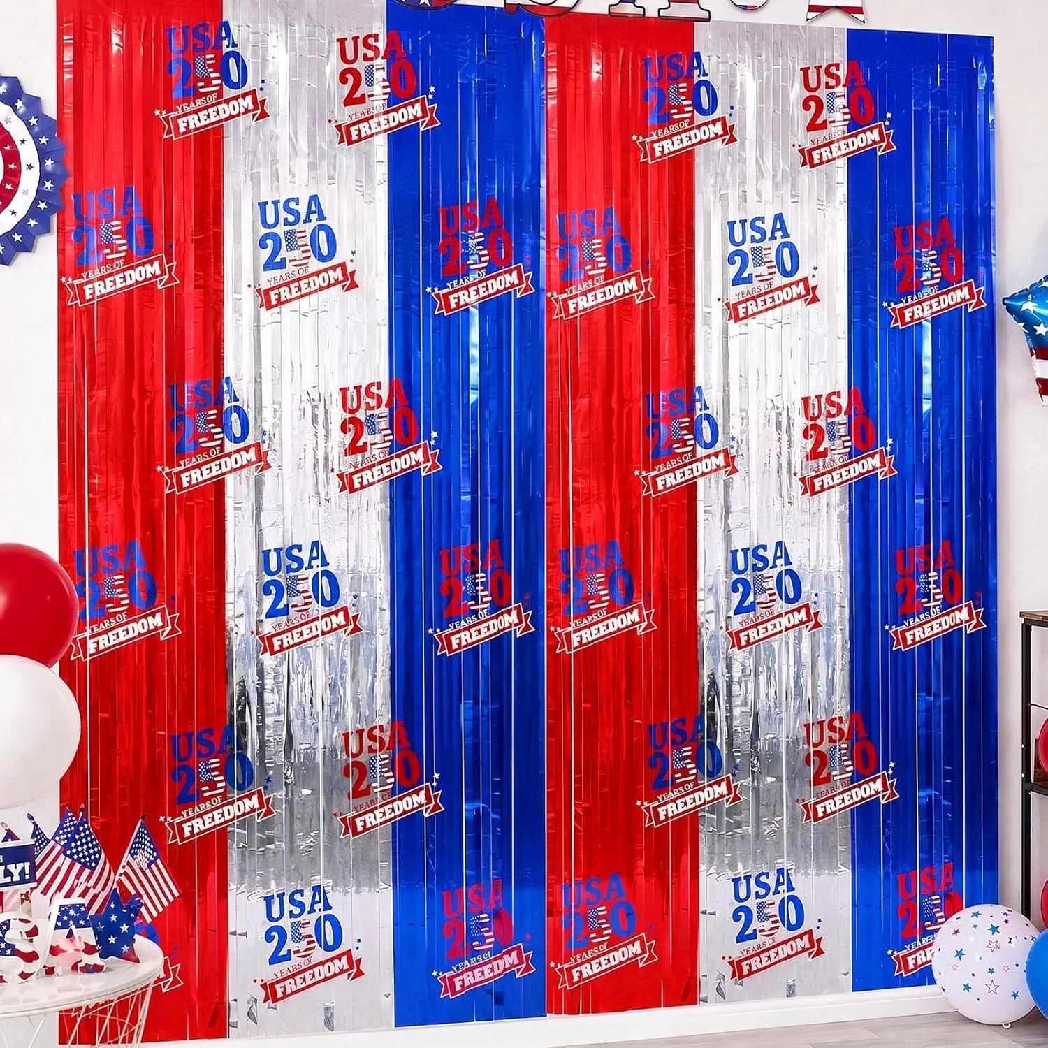 4Th of July Decorations - 2 Pack Red White and Blue Streamer for 250Th Anniversa gallery