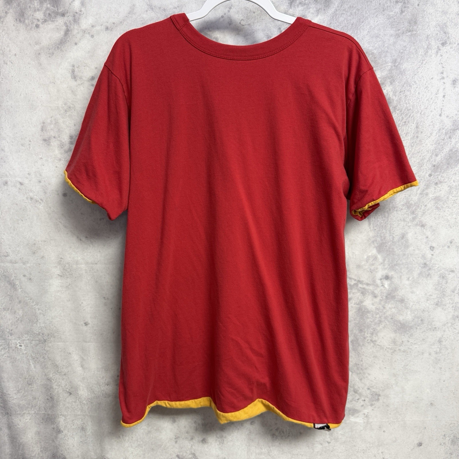 Vintage 90s Double Face Phys Ed T Shirt Mens XL Red/Yellow USA gallery