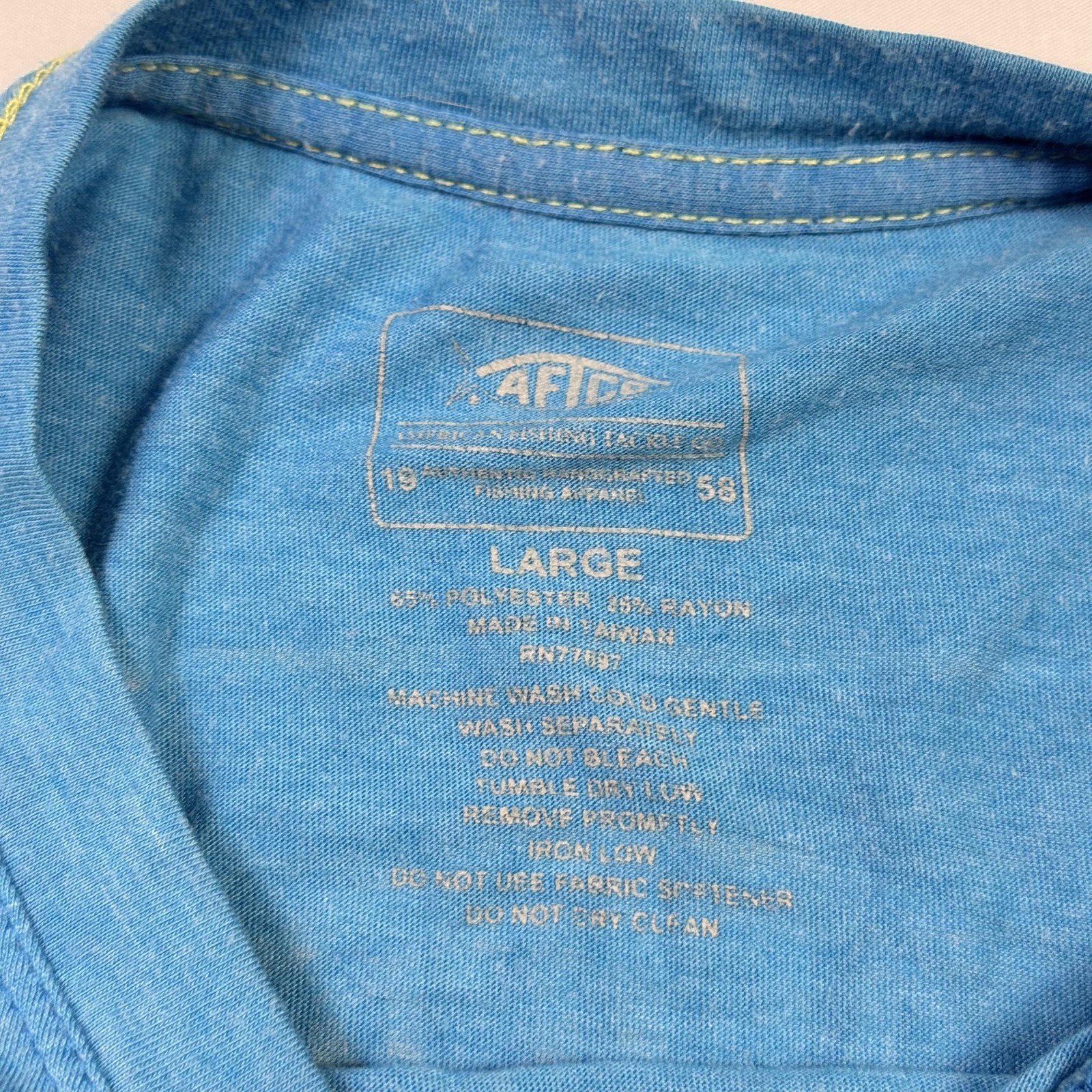 AFTCO Shirt Mens Large Long Sleeve Pocket Graphic American Fishing Tackle Co gallery