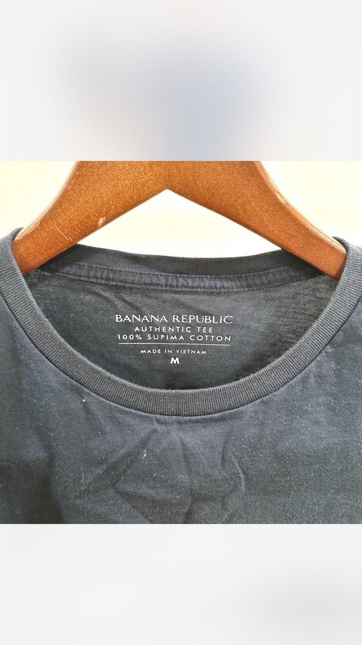 Banana Republic Authentic Tee Men’s Blue Solid Knit Cotton Crew Neck T-Shirt M gallery