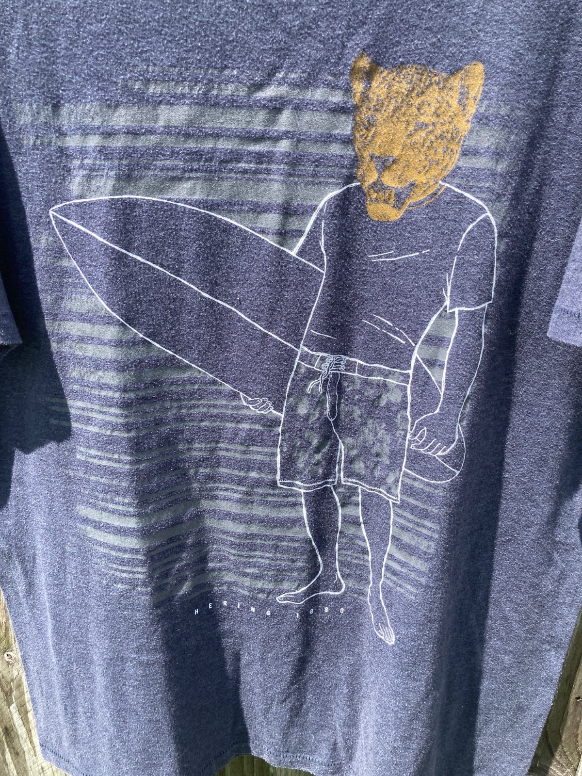 Hering 1880 Jaguar Surfer T-Shirt Mens GrayBrazil Size Medium gallery