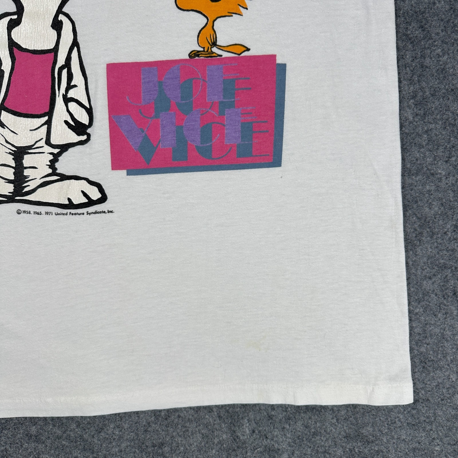 Vintage 80s Snoopy Joe Vice Shirt Artex Tag Schulz Peanuts USA Made - Size XL gallery