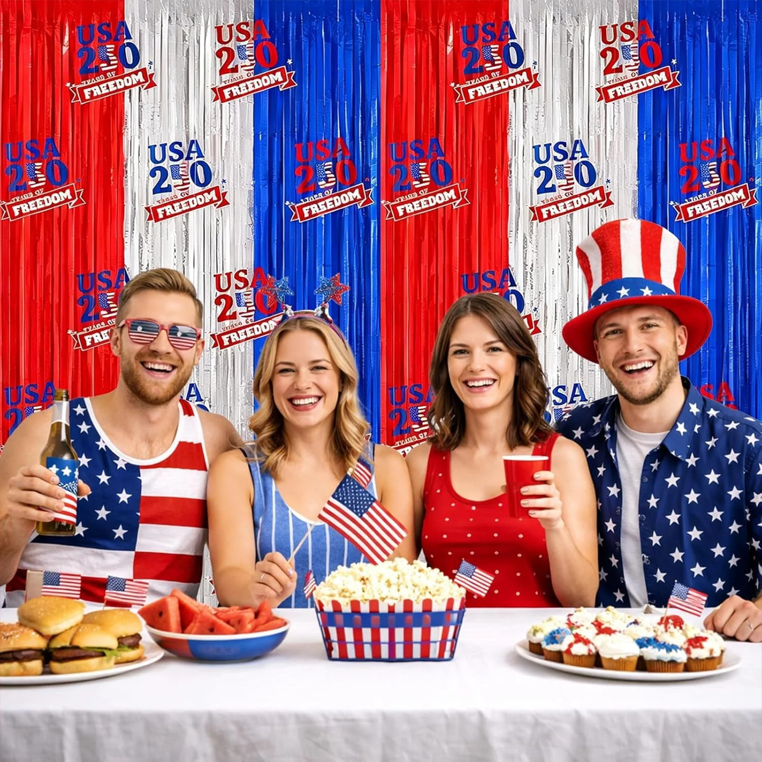 4Th of July Decorations - 2 Pack Red White and Blue Streamer for 250Th Anniversa gallery