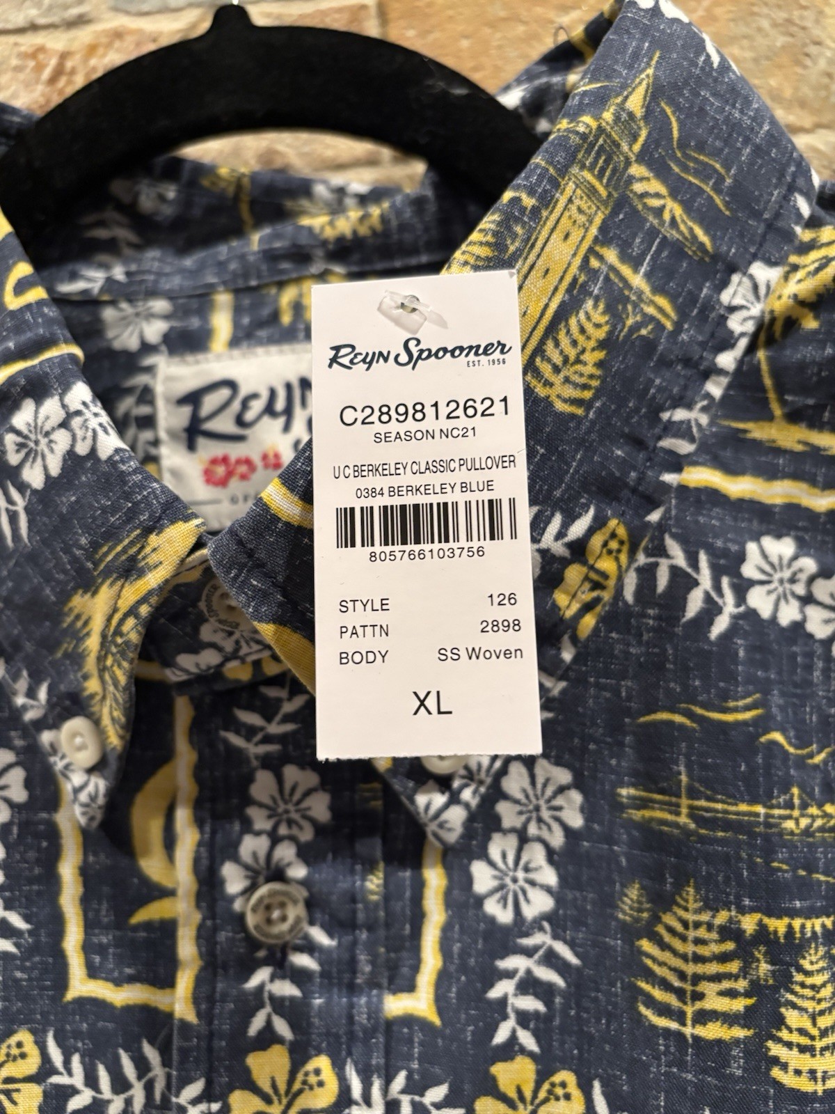 Reyn Spooner UC Cal Berkeley Blue Hawaiian Shirt Classic Men’s XL NWT gallery