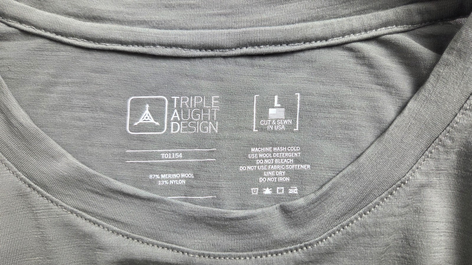 Triple Aught Design T-Shirt Mens Large Gray Wool Nylon Lightweight Performance gallery