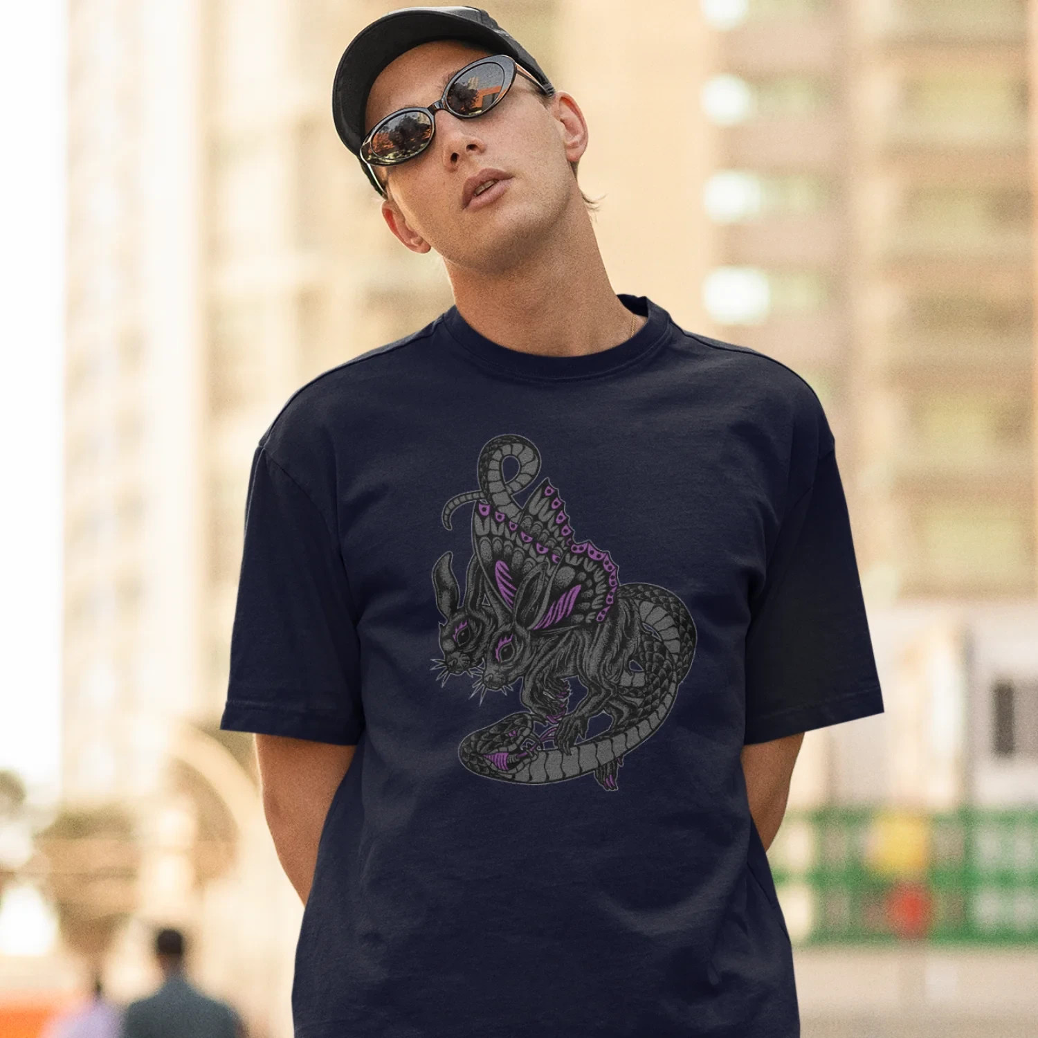 Men's Oversized Round Neck Streetwear T-Shirt Soft Cotton Casual Wear Comfort gallery