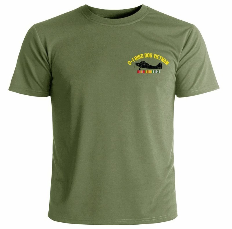 O-1 Bird Dog with Vietnam Ribbons Left Chest T-Shirt Officially Licensed