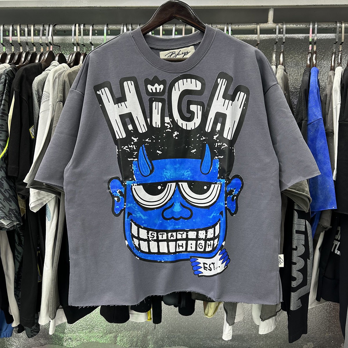 AMERICAN HIGH STREET CARTOON T SHIRT SUMMER LOOSE HIP HOP STREETWEAR COTTON TOP gallery