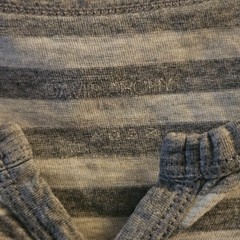 David Archy Men’s Shirt Large Gray Striped Casual Long Sleeve Cotton Henley