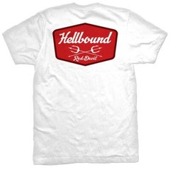 NEW Red Devil HELLBOUND BADGE WHITE Tee Shirt SMALL-5XLARGE #MPT-905-WHI LIMITED
