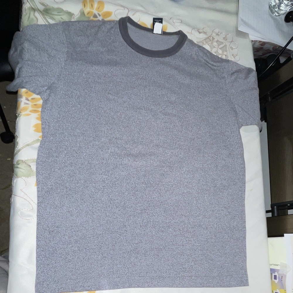 GAP Men’s M Gray Ringer Crewneck Short Sleeve Jersey Tee Cotton/Poly Solid