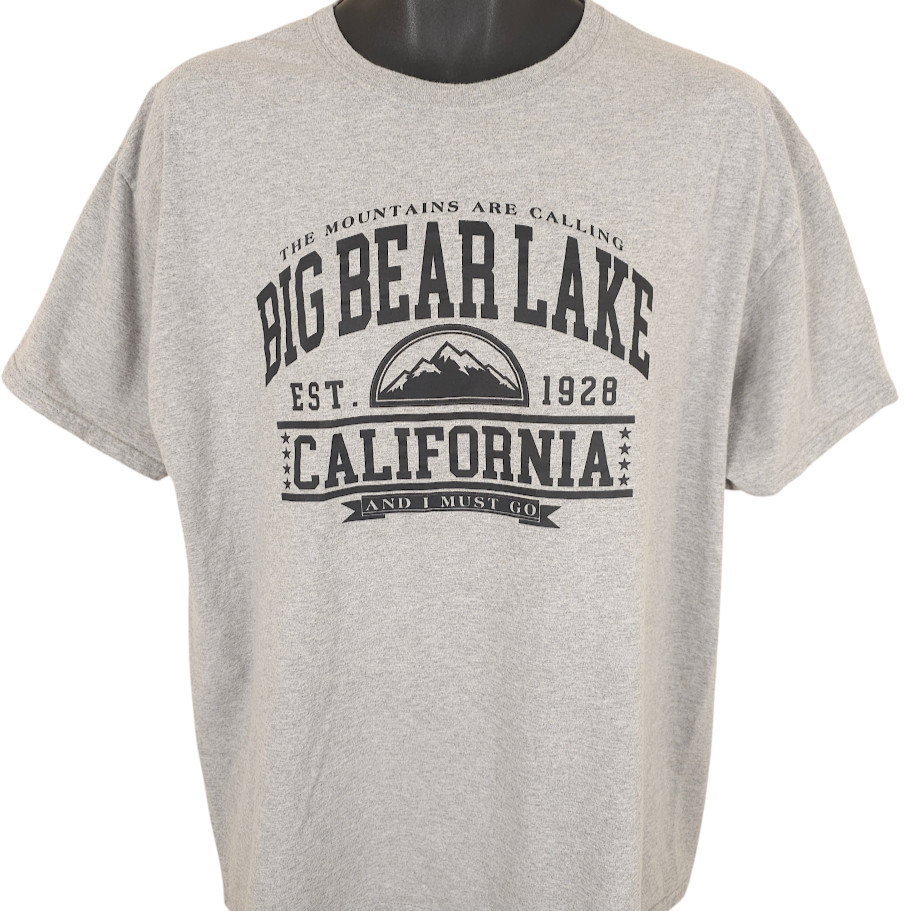 Big Bear Lake T Shirt Mens Size XL Gray The Mountains Are Calling Travel Tee gallery